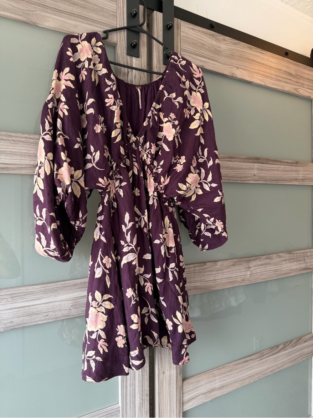 Free People Portia Mini Dress in Black Cherry (Small)